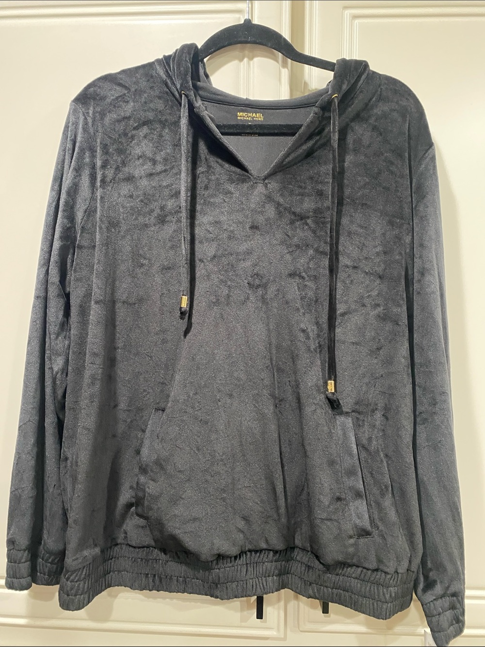 NWT michael kors black hoodie velour XL